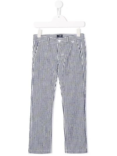 Il Gufo Kids' Striped Straight-leg Trousers In Blue