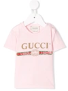 Gucci Babies' Logo Print T-shirt In Pink