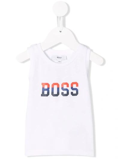Hugo Boss Babies' Logo Printed Waistcoat In White