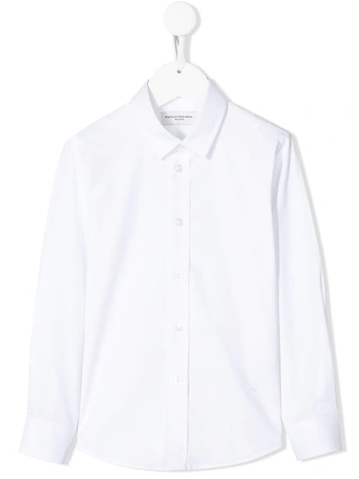 Paolo Pecora Teen Plain Long-sleeved Shirt In White