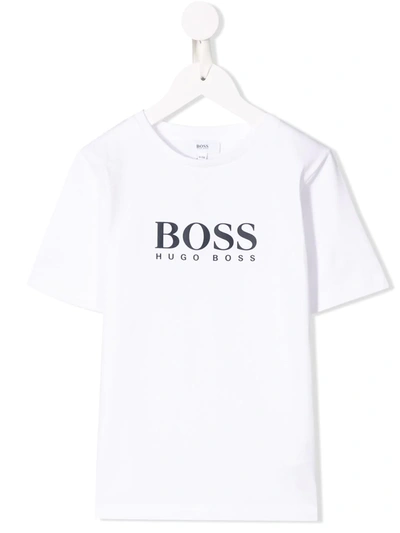 Hugo Boss Kids' White T-shirt For Boy With Logo | ModeSens