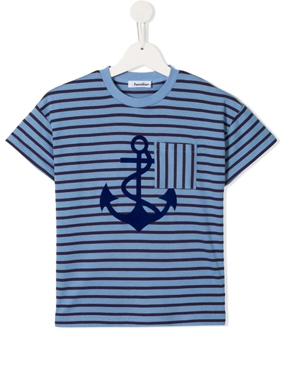 Familiar Kids' Anchor Print T-shirt In Blue
