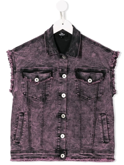 Andorine Kids' Oversized Sleeveless Jacket In Purple