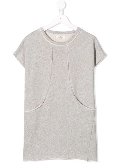 Andorine Kids' Shortsleeved Sweatshirt Dress In Grey