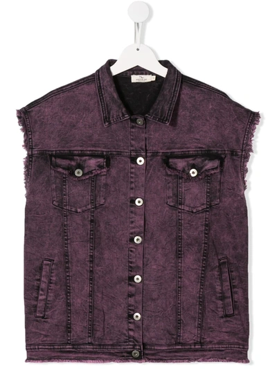 Andorine Kids' Oversized Vest Jacket In Purple