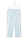 Palm Angels Kids' Side Stripe Track Trousers In Blue