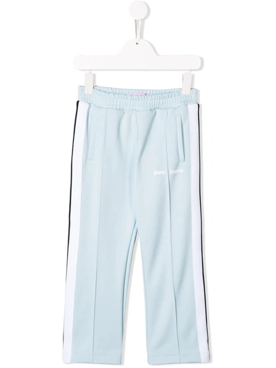 Palm Angels Kids' Side Stripe Track Trousers In Blue