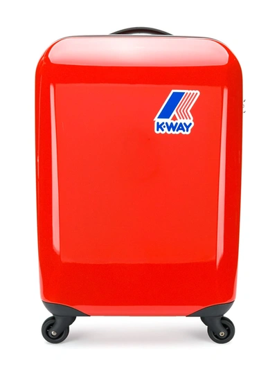 K-way Kids' Branded Suitcase Trolley In Red