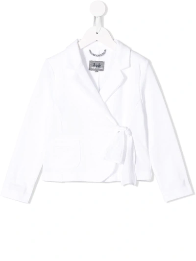 Il Gufo Kids' Wrap-around Blazer In White