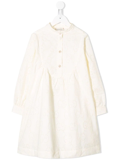 Gucci Kids' Hearts In Concert Dress In White