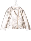Herno Kids' Off-centre Zipped Jacket In 8150 Oro