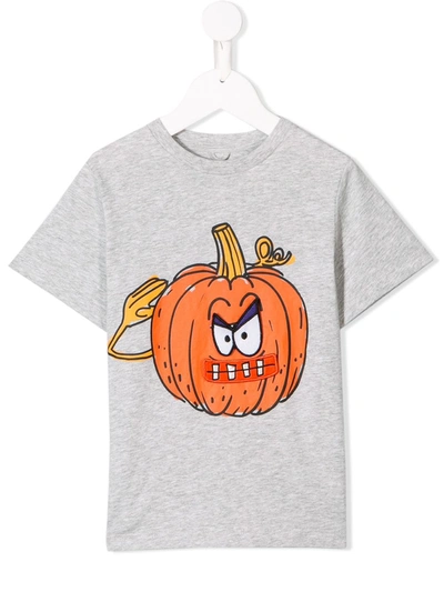 Stella Mccartney Kids' Pumpkin T-shirt In Grey