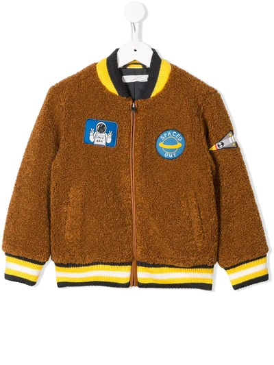 Stella Mccartney Kids' Brown Jacket For Boy With Patches