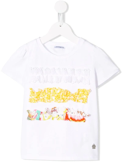 Simonetta Kids' Frill Applique T-shirt In White