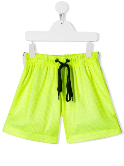 Natasha Zinko Kids' Mesh Layered Shorts In Yellow