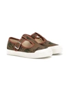 Pèpè Kids' T-bar Safari Print Shoes In Brown