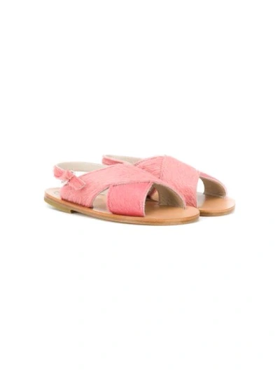 Pèpè Kids' Crossover Slip-on Sandals In Pink