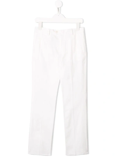Isaia Kids' Tailored Trousers In White