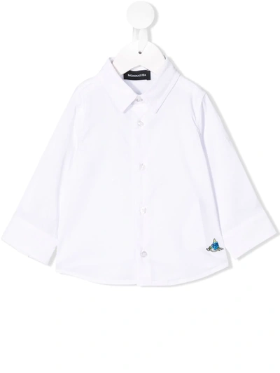 Monnalisa Babies' Classic Button Down Shirt In White