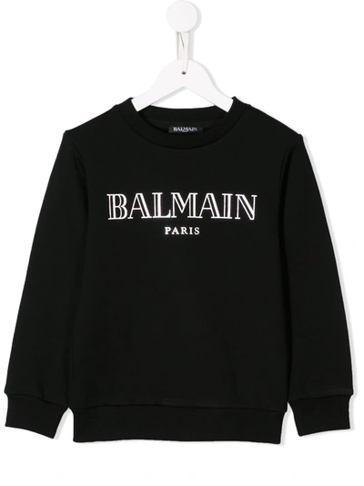 Balmain Kids' Sweatshirt Mit Logo-print In Black
