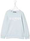 Balmain Kids' Logo Sweatshirt In Blue