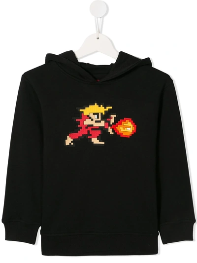Mostly Heard Rarely Seen 8-bit Kids' Tiny Red Warrior Hoodie In Black