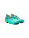 Pèpè Kids' Mary Jane Flats In Green