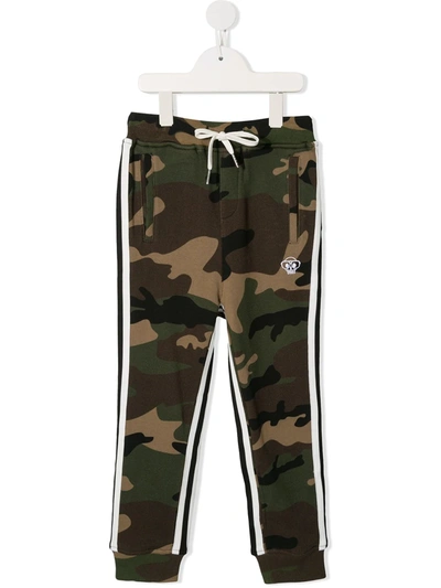 Mostly Heard Rarely Seen 8-bit Kids' Camouflage Print Track Trousers In Brown