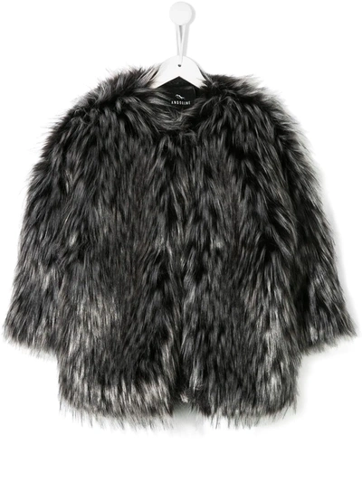 Andorine Kids' Faux Fur Coat In Grey