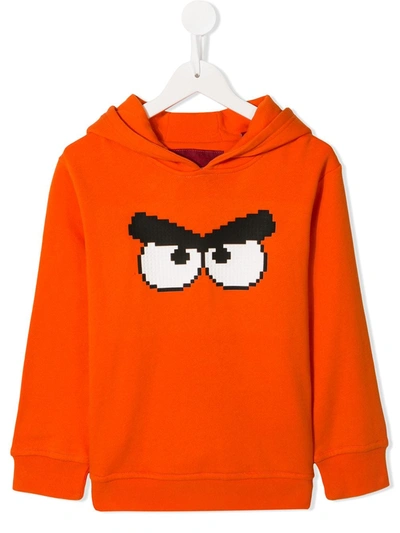 Mostly Heard Rarely Seen 8-bit Kids' Angry Bird Print Hoodie In Orange