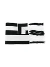 Gcds Kids' Striped Tassel Scarf In Black