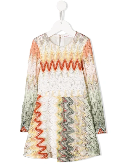 Missoni Kids' Swirl Pattern Dress In Neutrals