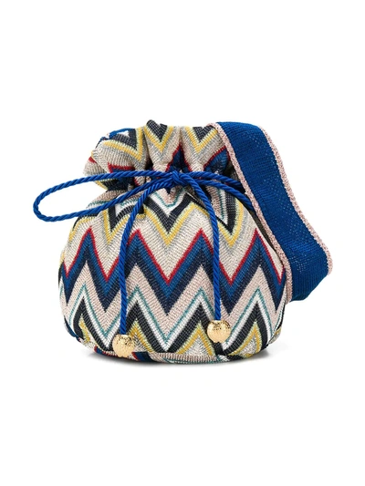 Missoni Kids' Zigzag Pattern Shoulder Bag In Blue