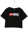 Diesel Kids' Logo Short-sleeve T-shirt In Black