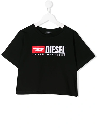 Diesel Kids' Logo Short-sleeve T-shirt In Black