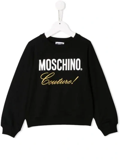 Moschino Teen Couture Print Sweater In Nero