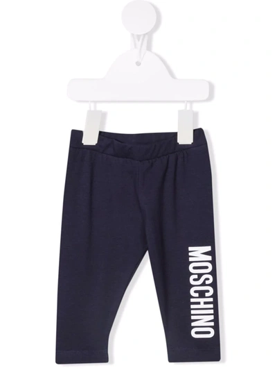 Moschino Babies' Logo-print Tracksuit Bottoms In Black