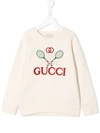 Gucci Kids' Embroidered T-shirt In Neutrals