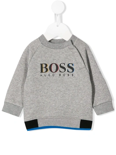Hugo Boss Kids' Logo Print Sweatshirt In Grey
