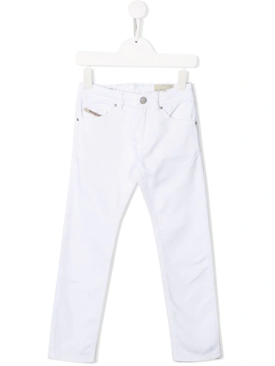 Diesel Kids Slim-fit Jeans In White