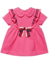 Gucci Baby Cotton Dress With Bow In Pink