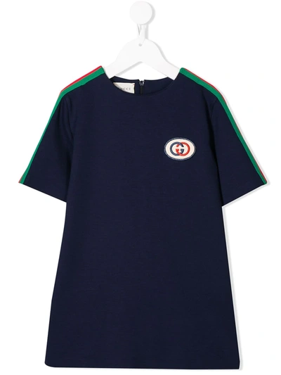 Gucci Kids' Chest Logo T-shirt In Blue