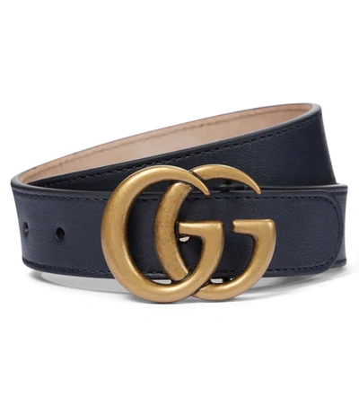 Gucci Kids' Gg扣环腰带 In Blue