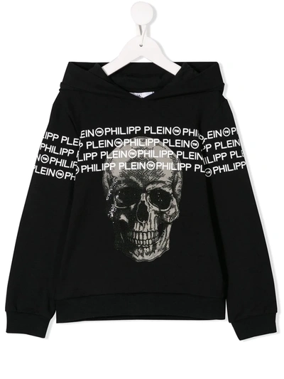 Philipp Plein Junior Kids' Sweatshirt With Skull Print In Black