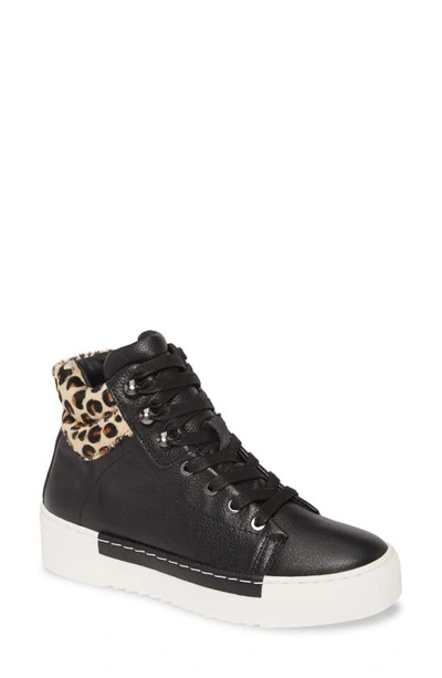 Cecelia New York Silow Platform Lace-up Sneaker In Black Leopard Leather