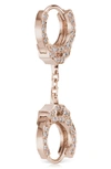 Maria Tash 6.5mm Short Chain Diamond Handcuff Clickers In Rose Gold/ Diamond