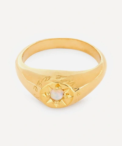 Alex Monroe Gold-plated Opal Birthstone Ring