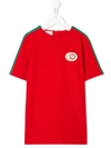 Gucci Kids' Embroidered Logo Dress In Red