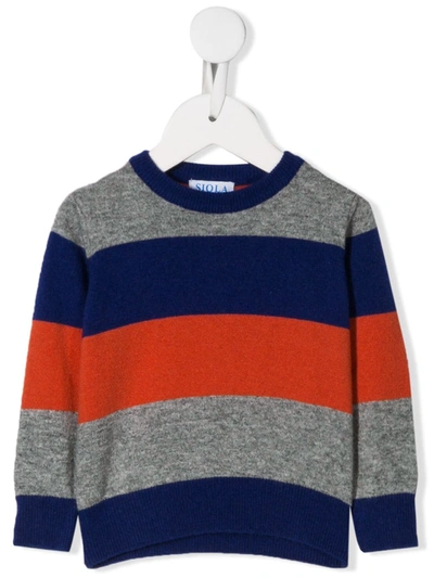 Siola Babies' Striped Jumper In Grey
