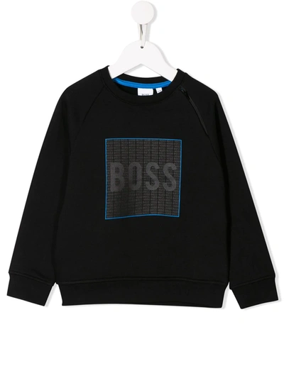 Hugo Boss Kids' Logo Print Sweatshirt In Black